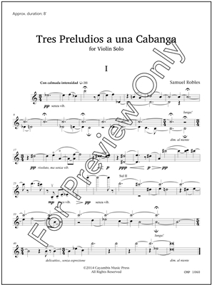 Tres Preludios a una Cabanga, by Samuel Robles
